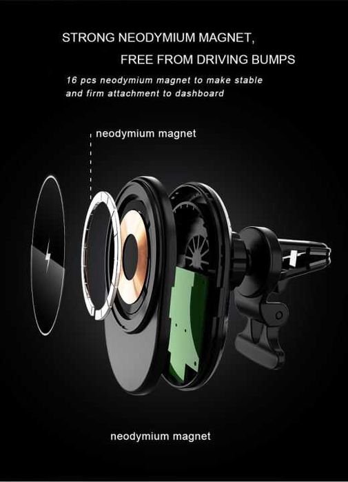 Incarcator Fast Wireless Charging Auto Magsafe Magnetic 15W Fast Charg