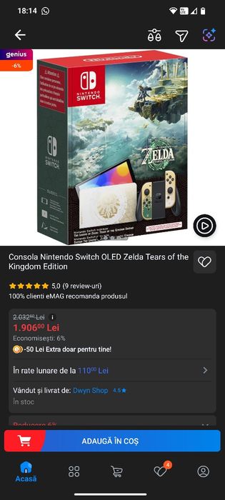 Nintendo switch oled zelda limited edition