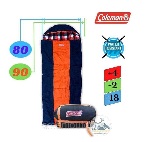 Спальный мешок-190×83см Coleman от+4 до -18 градуса вес-2 кг