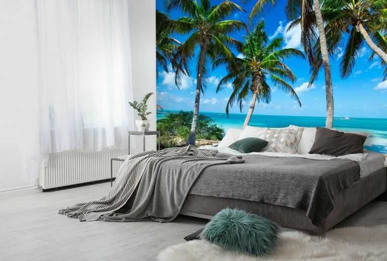 Fototapet palmieri si plaja exotica
