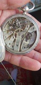 Antic Ceas de buzunar marcaj rusia din argint garavat Sf.Gheorghe