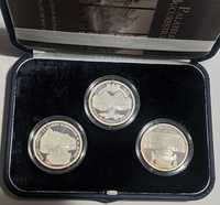 Set de trei monede 10 lei 2010 BNR argint 999 Palatele Bucureștiului