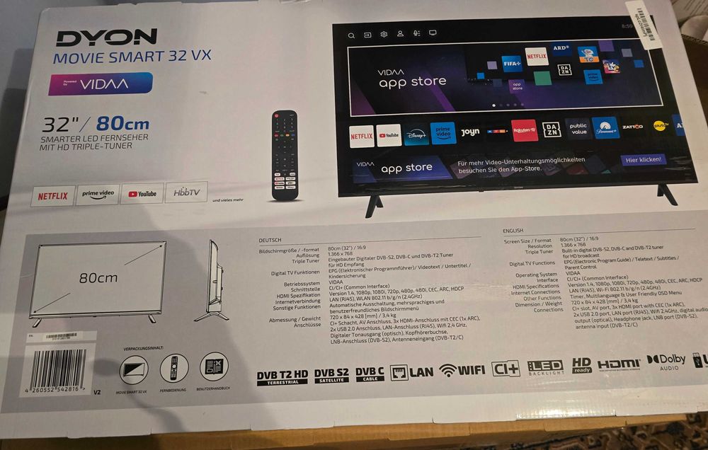 DYON Movie Smart 32 VX, un Smart TV LED de 80 cm (32 inch)