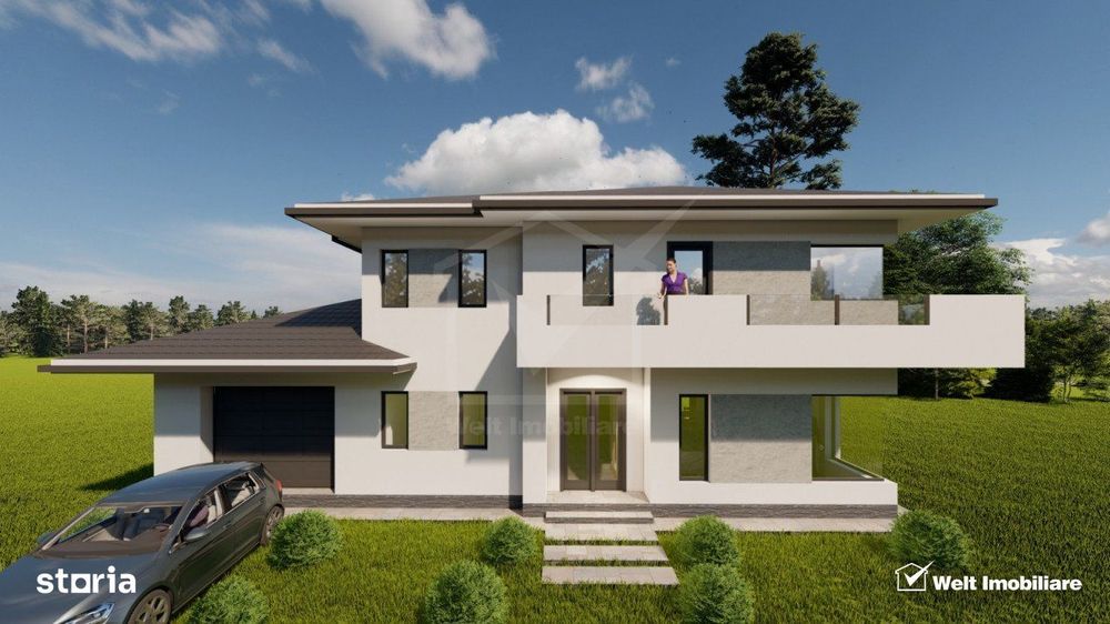 Casa individuala, 4 camere, 117 mp utili, 500 mp teren, Chinteni