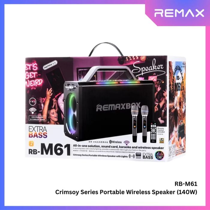 Караоке колонка REMAX RB-M61 Crimsoy 140W с мощным звуком