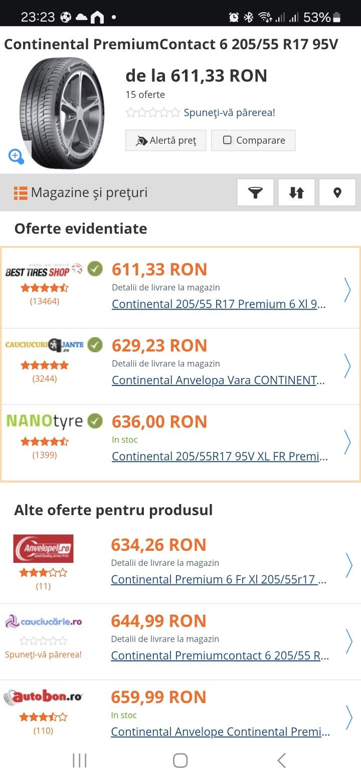 Anvelope Continental Premium Contact 6 205/55 r17