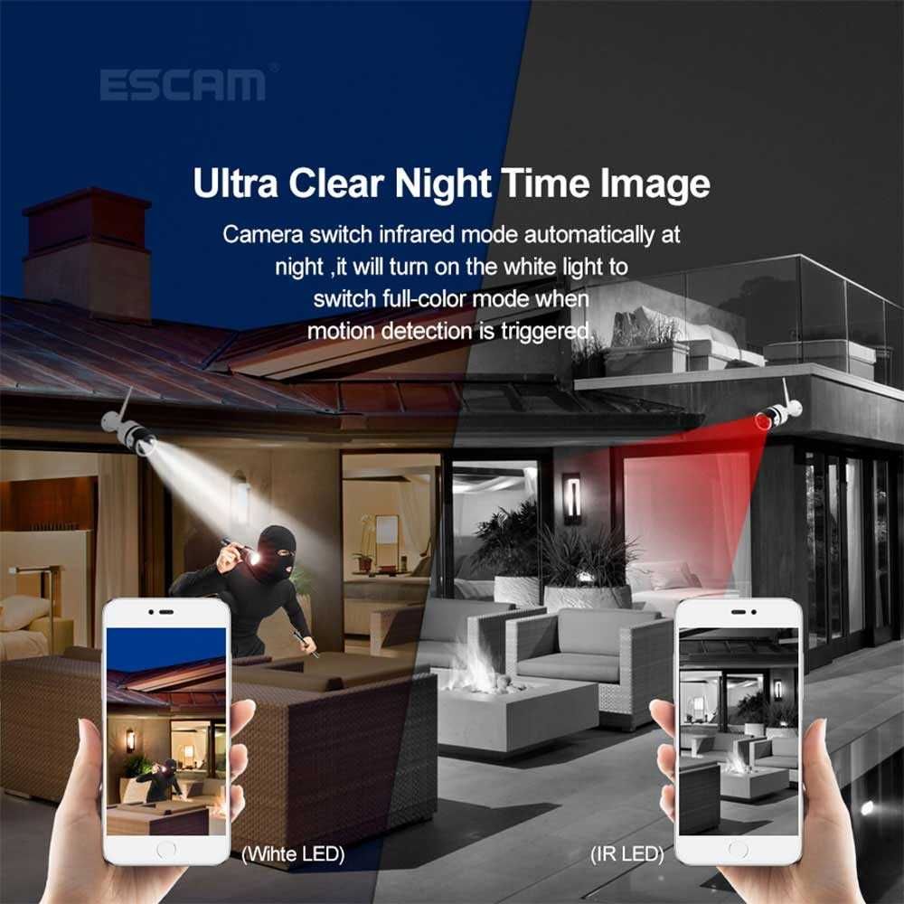 Безжична IP камера ESCAM QF508, FHD, WIFI, Водоустойчива