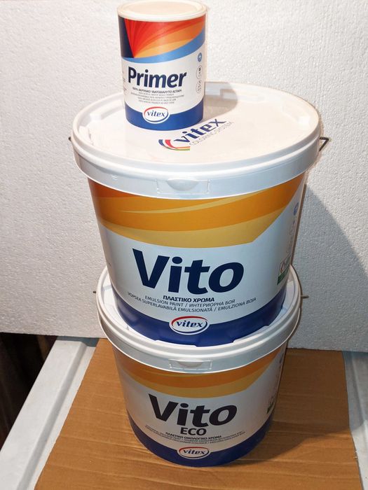 Латекс бяла еко боя VITEX 9 литра 2 БРОЯ