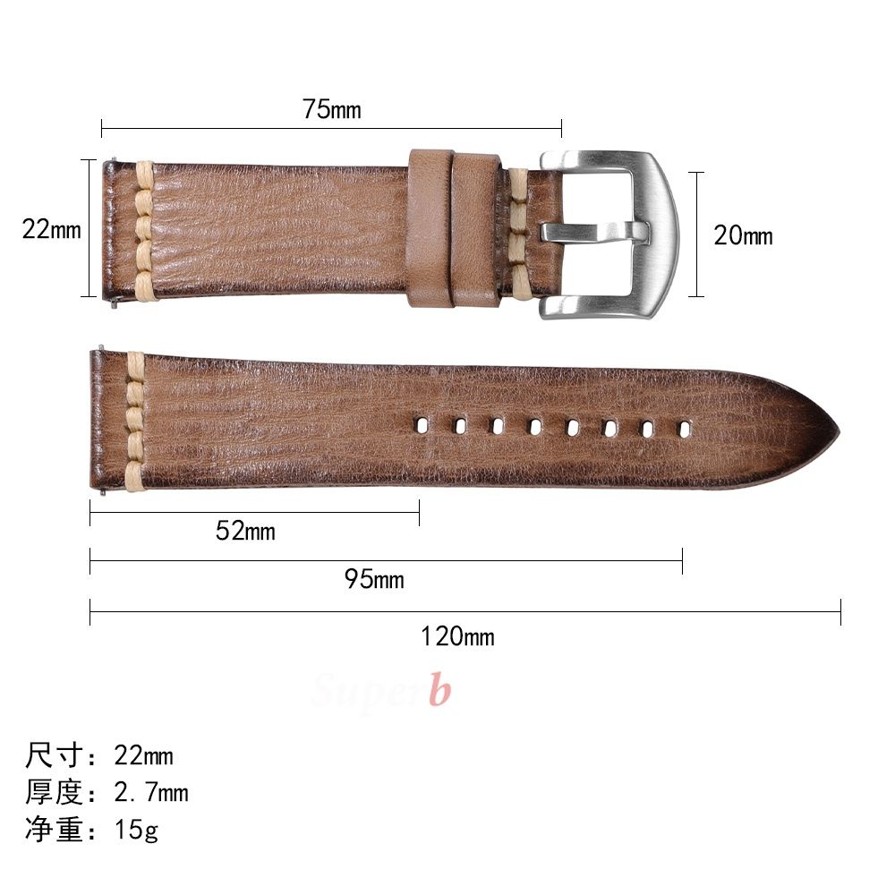 RUMPLE Кожена каишка Huawei Watch/Samsung/Garmin/Xiaomi/Apple/Amazfit