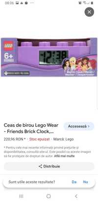 Ceas de birou cu alarma lego