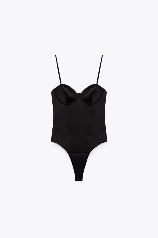 Body corset elegant satin Zara rosu, negru sau alb