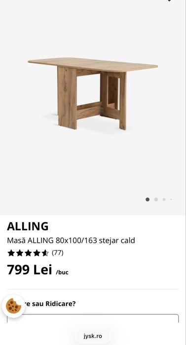 Masă extensibilă 80x100/163