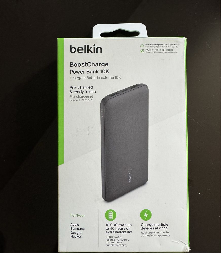 Powerbank portabil Belkin de 10000 mAh, încărcător portabil