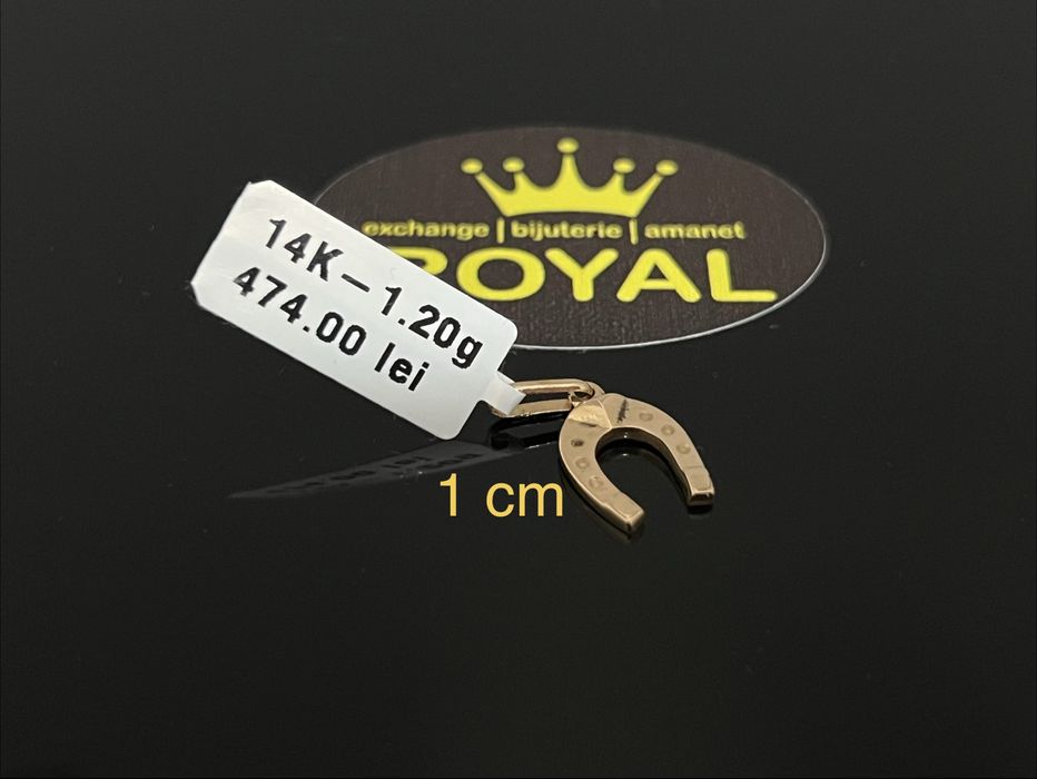Bijuteria Royal CB : Pandantiv potcoava aur 14k 1,20 grame