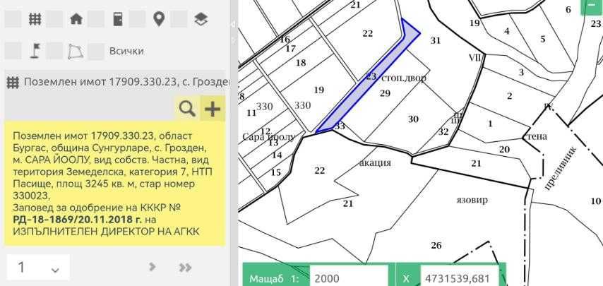 Продавам пасище 3.25дка до язовир