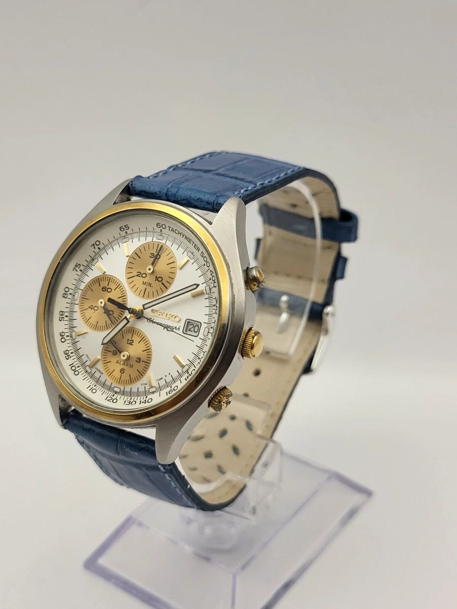 Seiko 7T32 7C60 A0 Chronograph Alarm CEAS 39mm Japan 1995 Functional