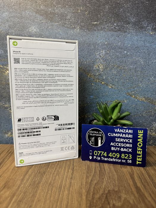 Iphone 16 /128gb/Garantie 2Ani Centrul de Telefoane /Rate