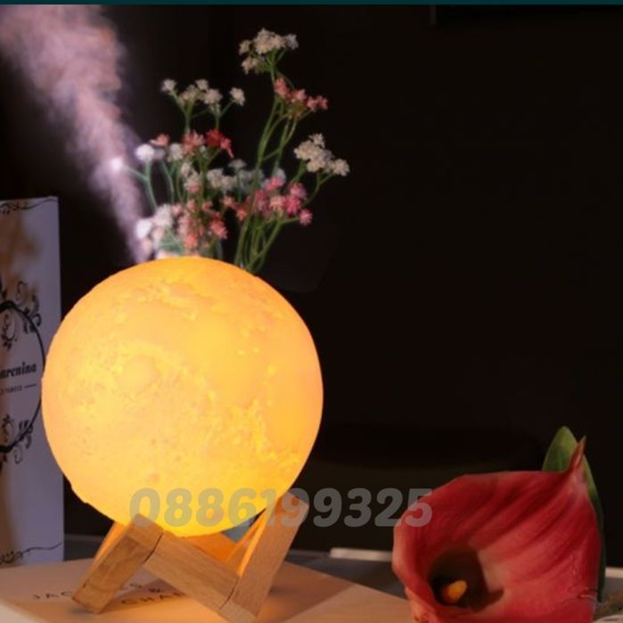 3D лампа Луна , Арома дифузер и Овлажнител на въздуха 880мл
