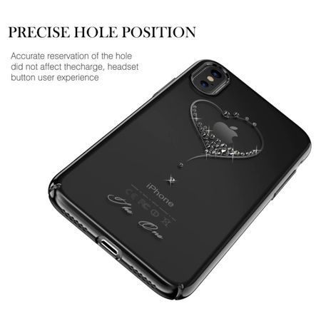 Husa GloMax pentru Apple iPhone X design Cristale Swarovski - Black