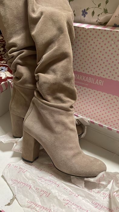 Сапоги из натуральный замша