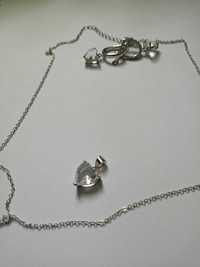 Set bijuterii din argint Elegant în formă de inimă cu cristale