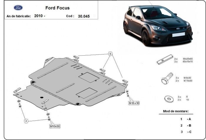 Scut auto metalic Ford Focus III 2011-2018