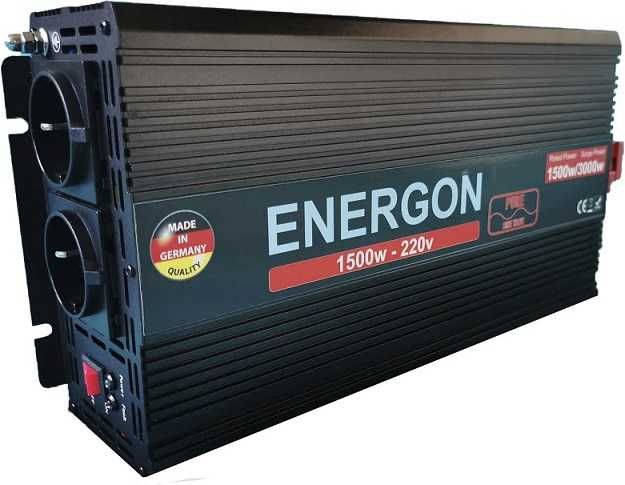 НЕМСКИ инвертор ЕНЕРГОН 1500W 12v-220v пълна синусоида солар инвертор