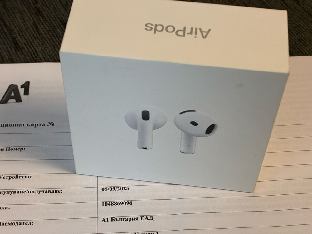 ЗАПЕЧАТАН Apple AirPods 4 A1 Гаранция 2027 White