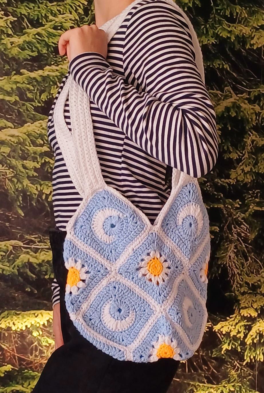geanta tote bag, geanta de cumparaturi/ de plaja crosetata