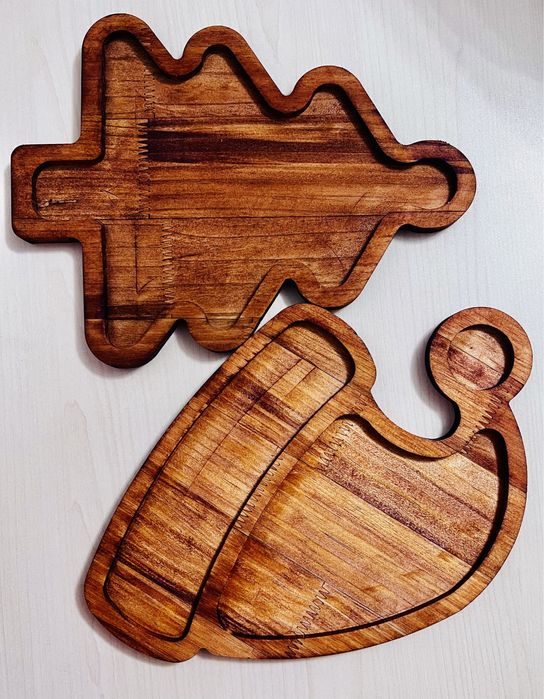 Деревянные тарелки менажницы