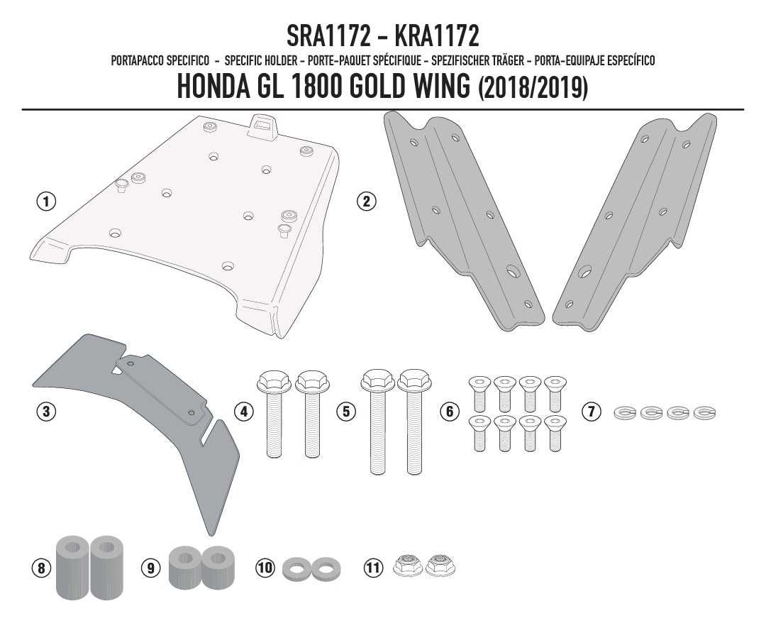 SRA1172 (sau KRA1172) Suport top box Givi Goldwing 2018+