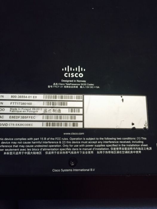 Cisco TelePresence System SX20 Codec - dispozitiv video conferințe