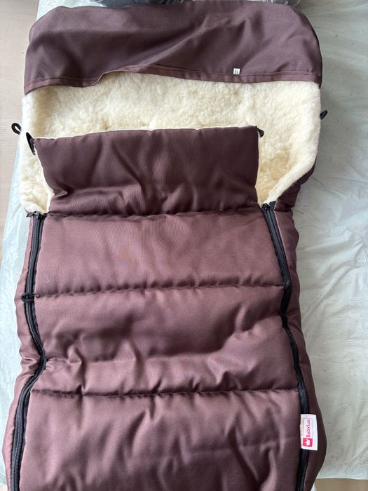 Универсален зимен чувал за количка с агнешка кожа