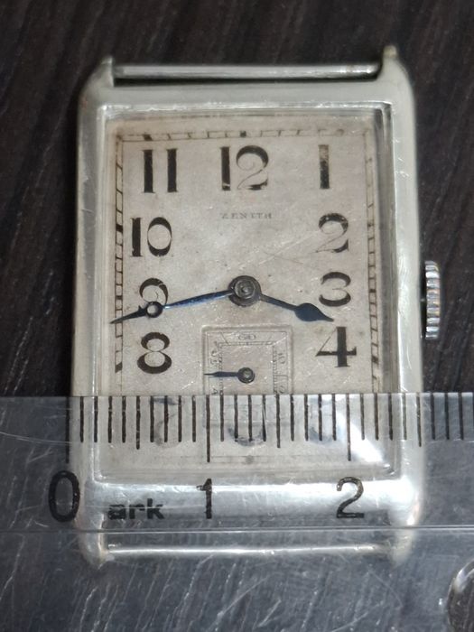 Ceas argint Zenith Tank "jumbo" , 39mmx25mm , 1929, schimb