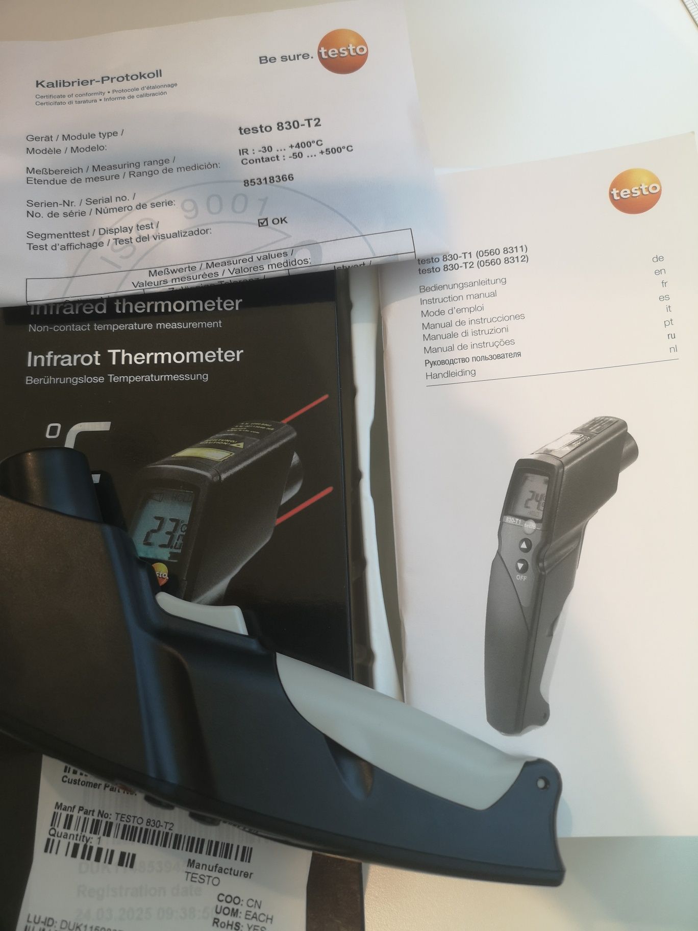 testo 830-T2 - Termometru infraroşu cu 2 fascicule laser