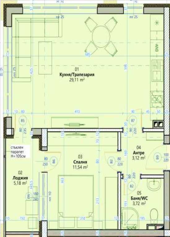 Двустаен Кабакум 75 м² €130,600
