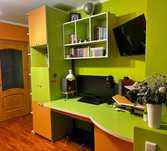 Dormitor copii , pat etajat ( 90/200 )  , sifonier triplu + birou…