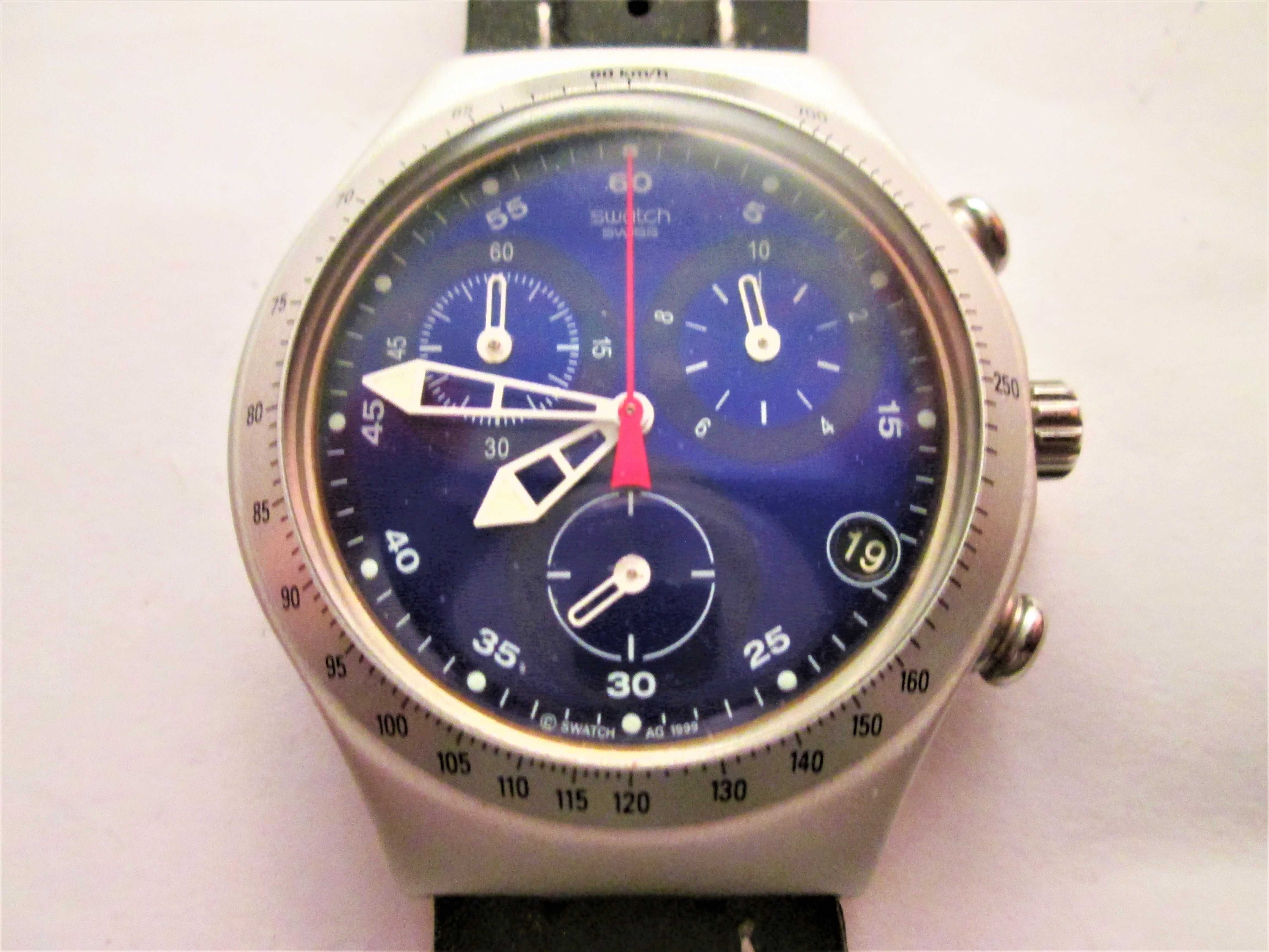 SWATCH IRONY CHRONOGRAPF cadran albastu An 1999