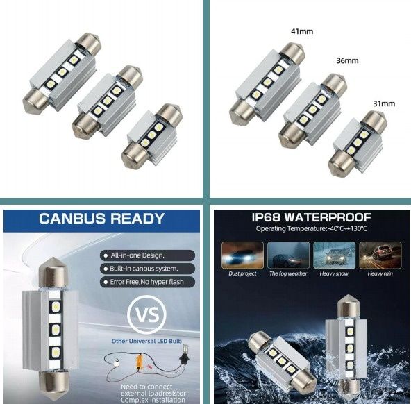 Лед крушки Led Chip Osram C5W C10W CANBUS. Гаранция!!!