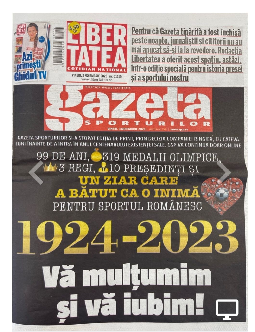 Ziare de colectie Gazeta Sporturilor