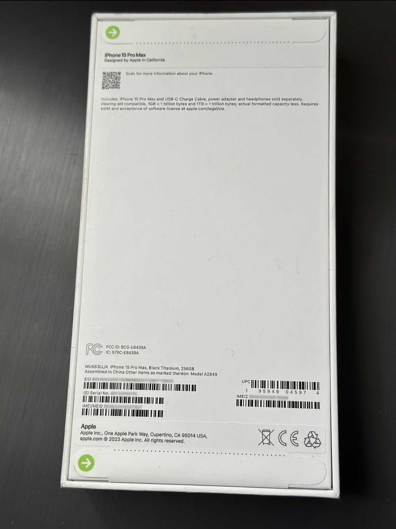 iPhone 15 Pro Max 256GB