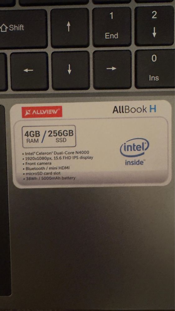 Laptop Allview AllBook H 15.6 SSD256 4GBram Intel Dual core