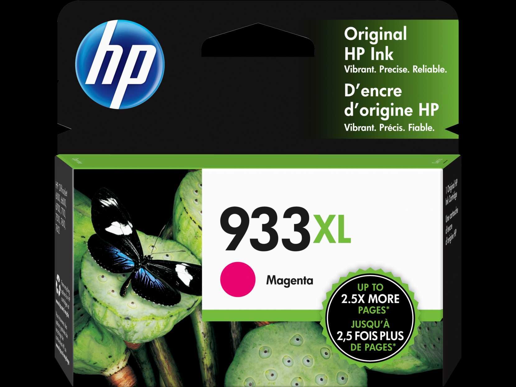 HP 933XL High Yield Magenta Original Ink Cartridge, CN055AN BGX