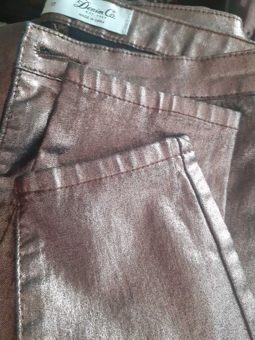 Pantaloni jeans skinny aspect metalic, Denim Co.