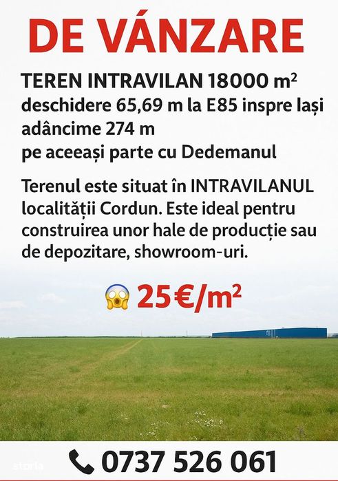 De vanzare Teren 18000mp,Pret 450000 euro