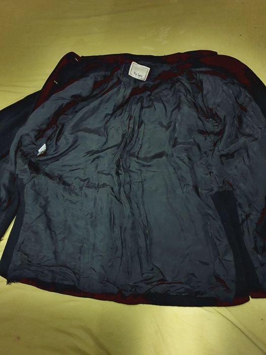 Palton negru clopot lana cu nasturi