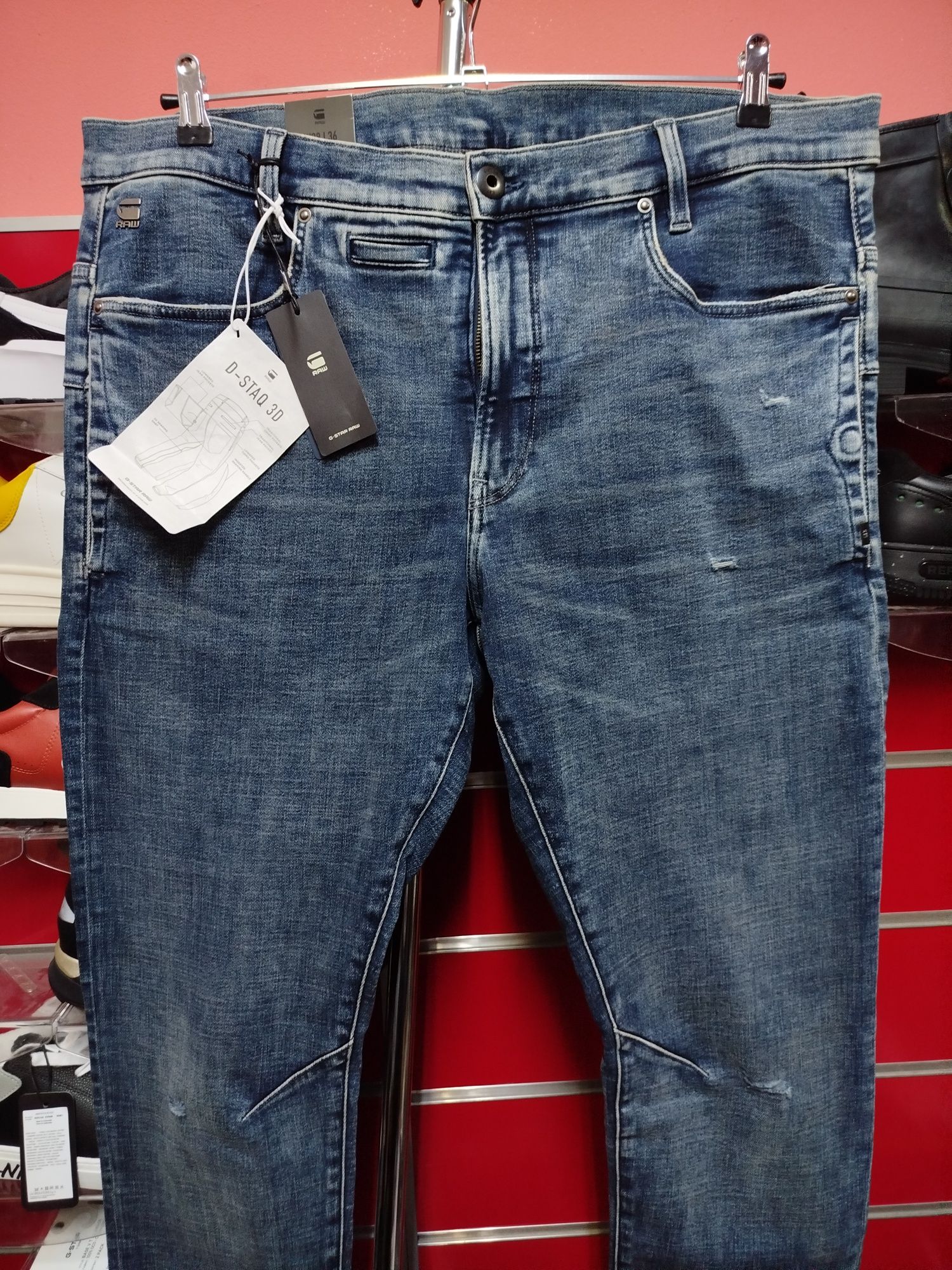 Оригинални дънки G-Star Raw D-Staq W38 3D Slim нови мъжки еластични