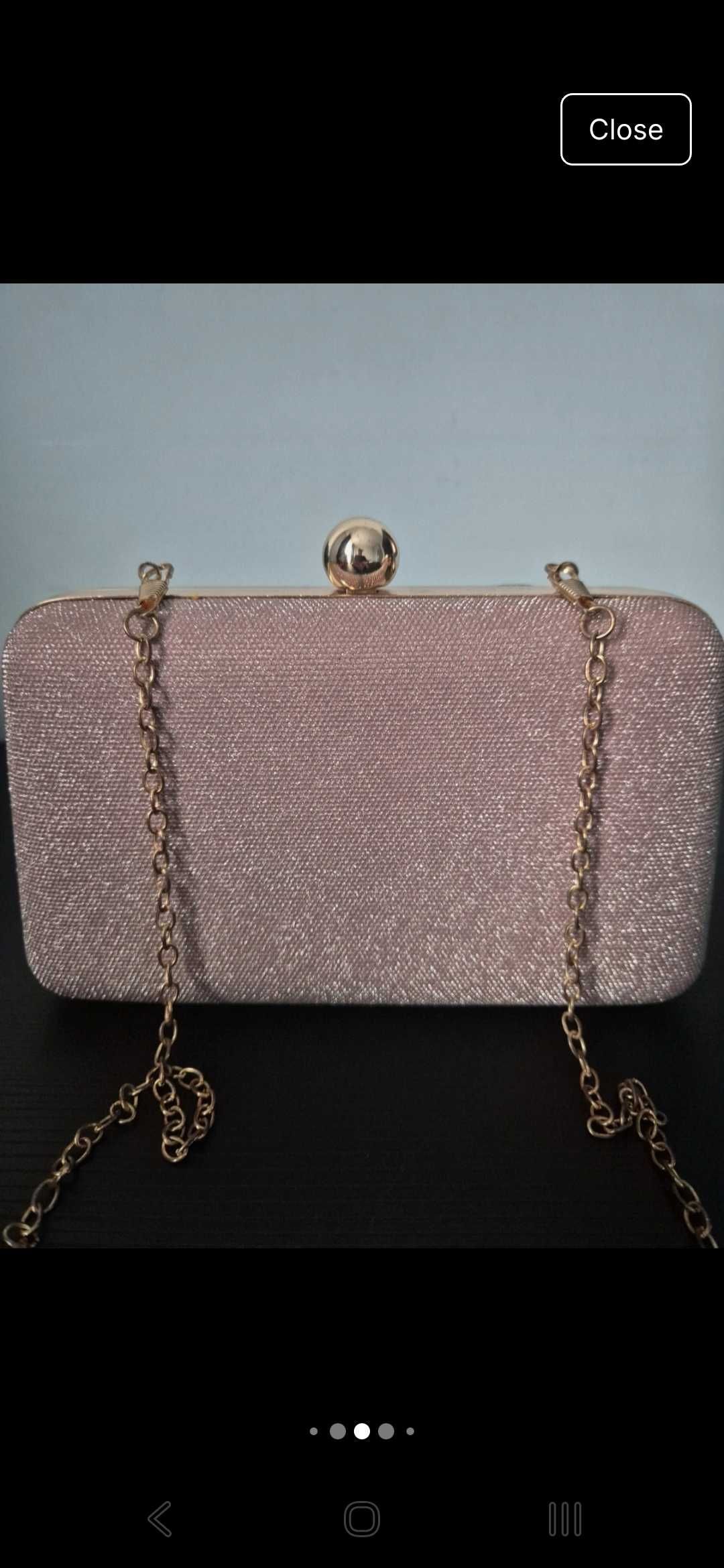 Clutch elegant cu fir roz lucios