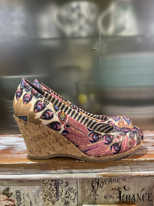 Дамски обувки, шарени, цветни, холандски ток, 38