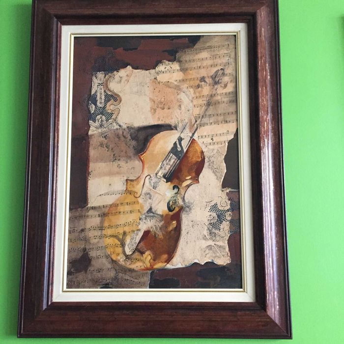 картина "Цигулка" – маслени бои, с подпис на художника